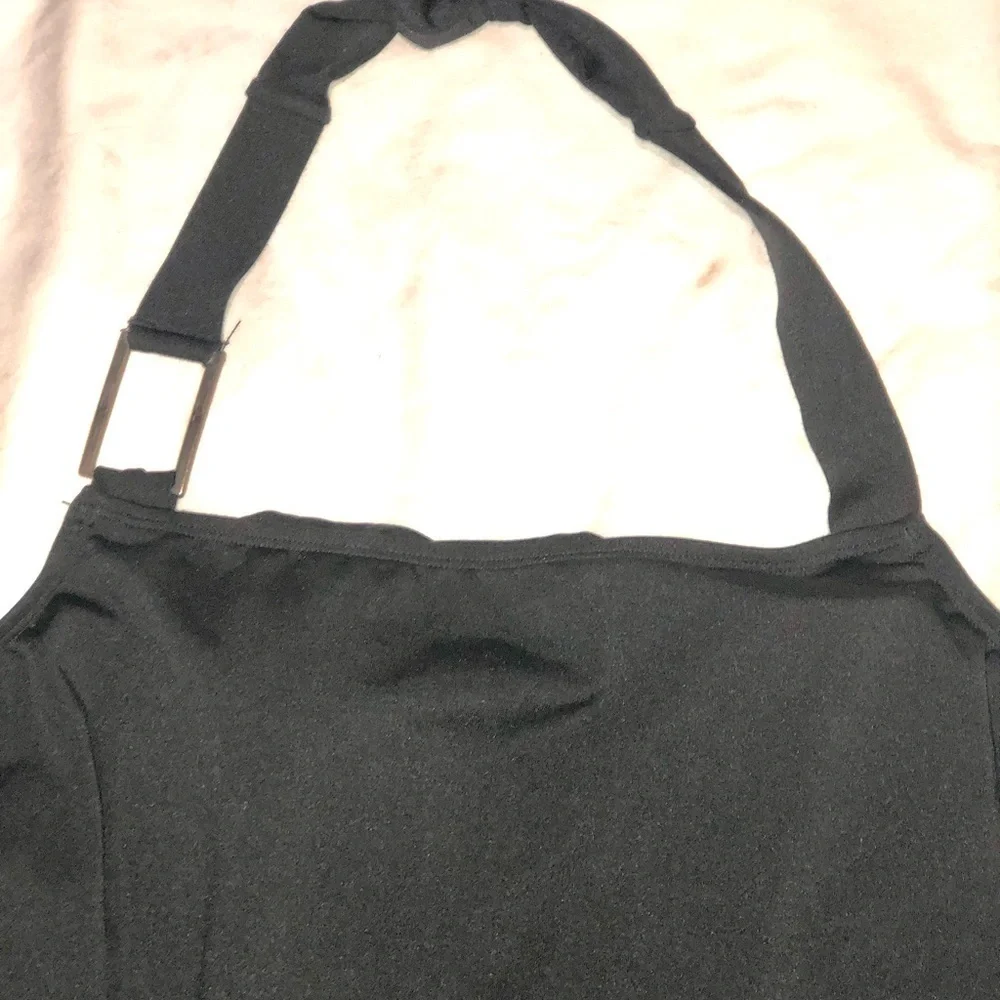 Merona tankini top halter style Black with silver hardware size 22W